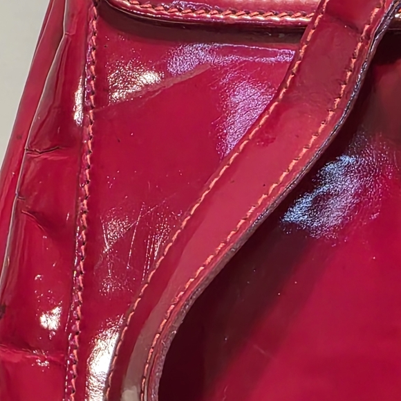 Gucci Bag Vintage Bamboo Handle Red Patent Leather Mini Rucksack Backpack Purse - Picture 14 of 16